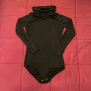 Super Long Neck Turtleneck Bodysuit, S